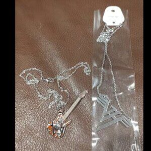 Lot of 2 VAN HALEN VH Frankenstein Guitar & VH Logo Necklaces  NEW
